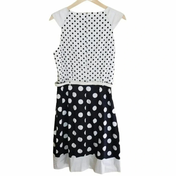 The Limited 10 black/white polka dot belted dress - Picture 2 of 6
